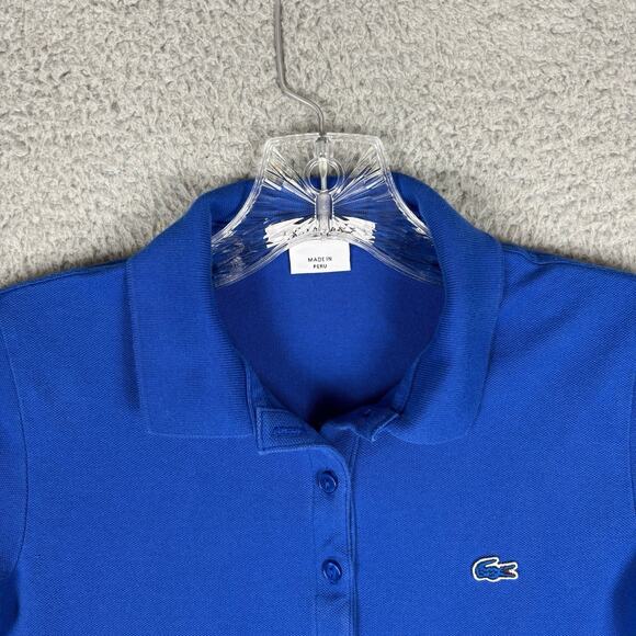 Lacoste Polo Shirt Dress Women’s 32 Small Cobalt Blue Cotton Short Sleeve - Picture 4 of 10